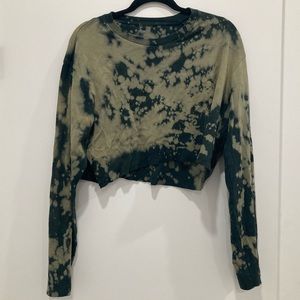 Tie Dye Uniqlo Long Sleeve Crop Top